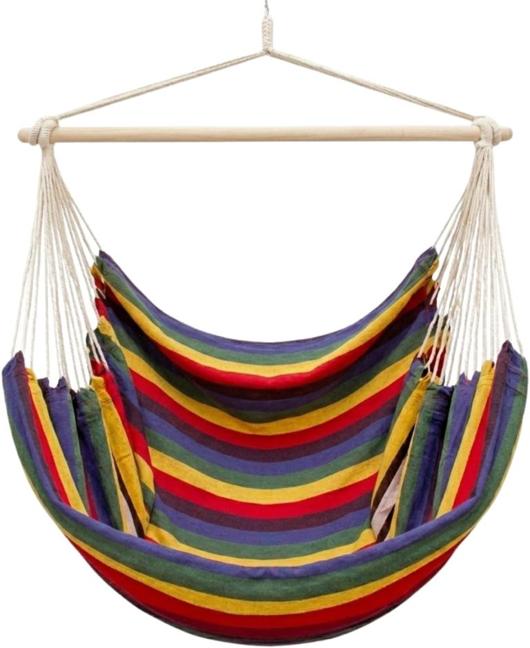 AMANKA XXL Siège Suspendu en Toile 185x130cm hamac pour s'asseoir Arc-en-Ciel