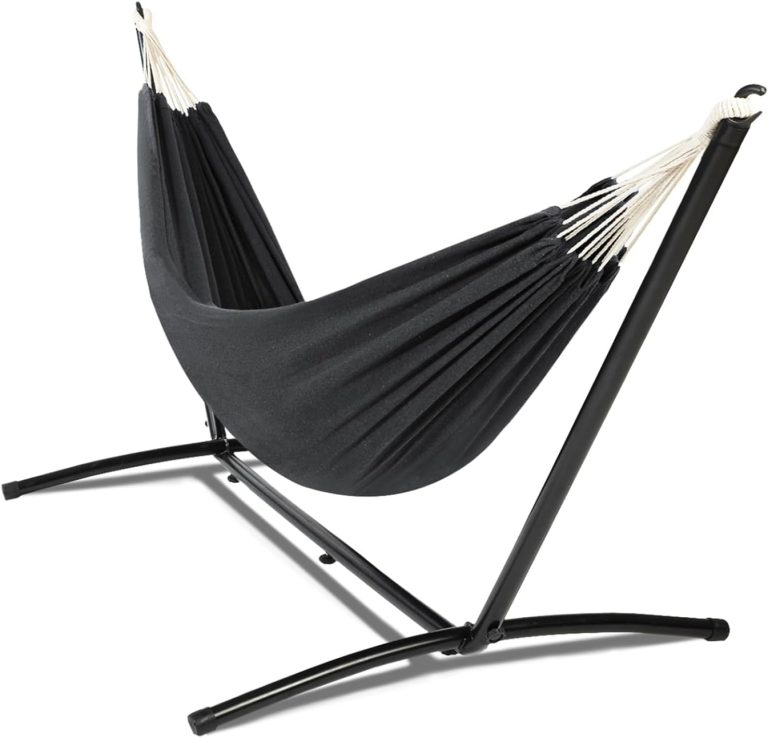 IDMarket - Hamac avec Support métal et Toile Gris Anthracite